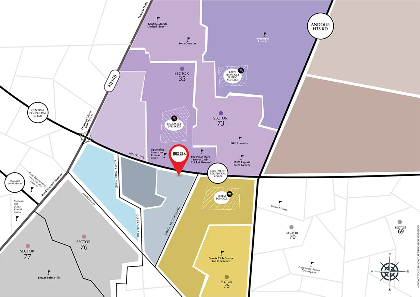 location-map-EBD 75A SCO - Best commercial plot in Gurgaon